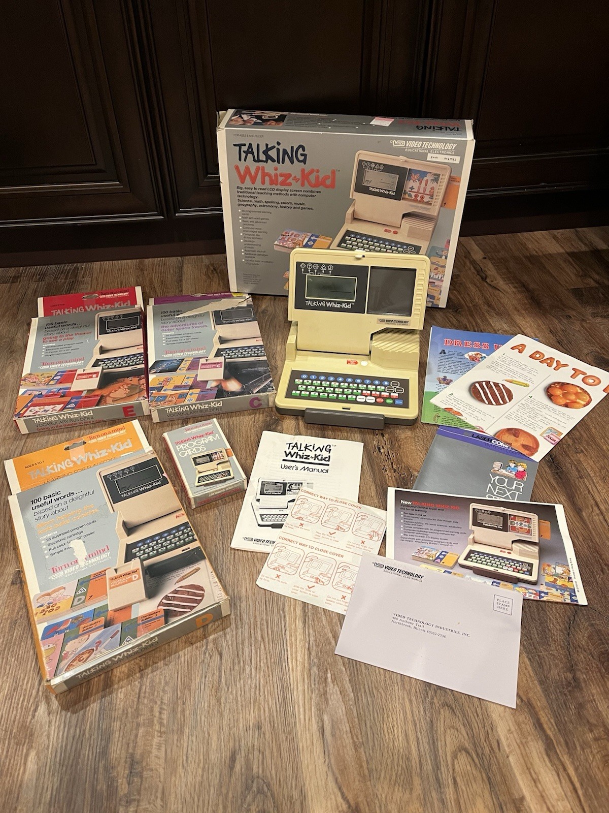 Vintage 1987 VTech Talking Whiz-Kid Computer Lot – TESTED 3 Vocabulary Cards