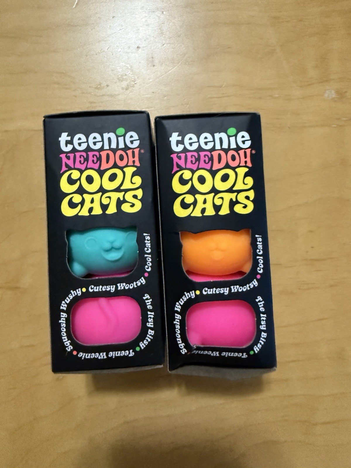 1x Schylling Teenie NeeDoh Cool Cats 3 pack Sensory Squeeze Toy Assorted Colors