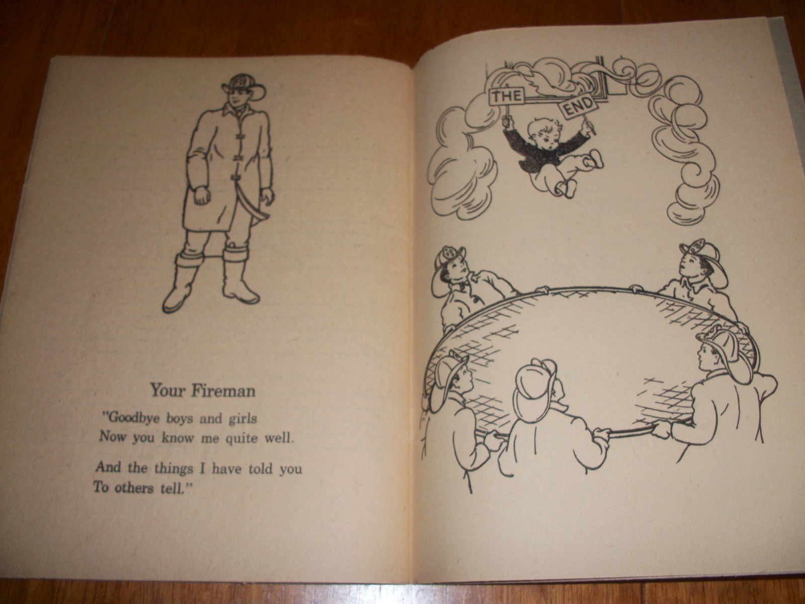 Vintage 1950 Samuel Lowe Fireman Safety Coloring Book~Unused