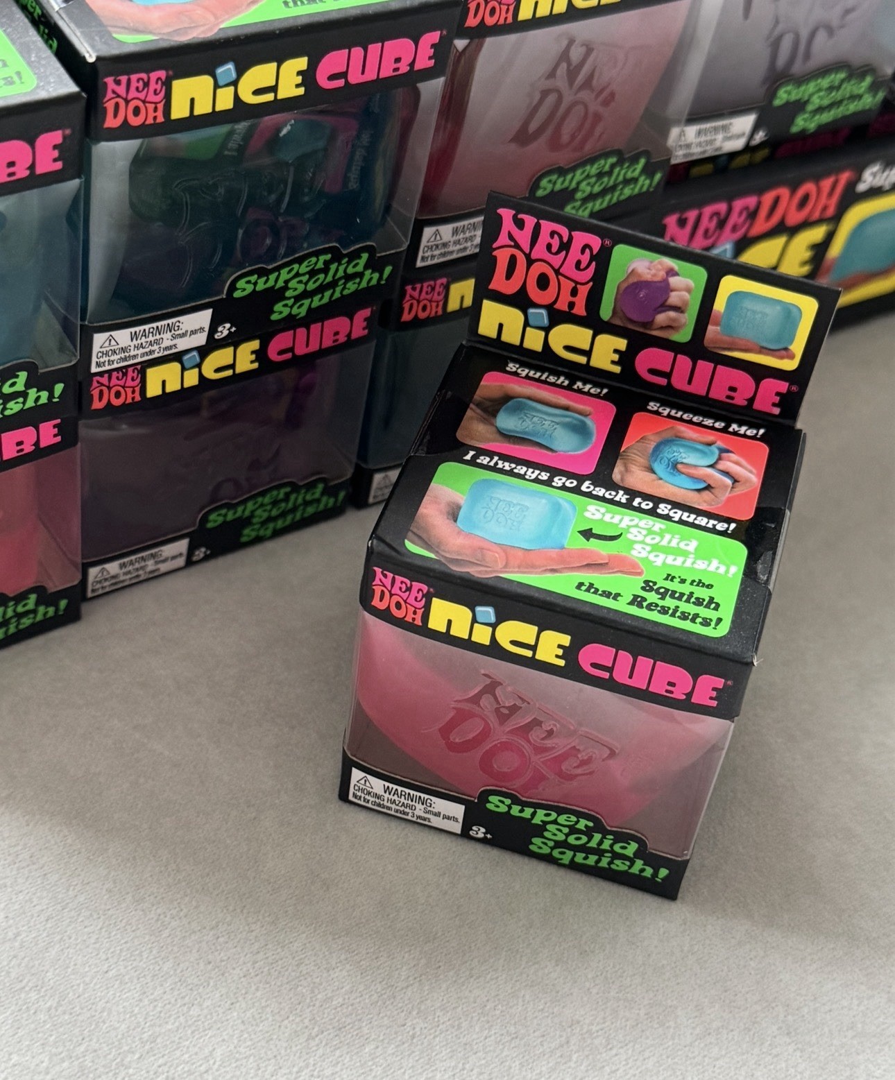NEE DOH NICE CUBE BLUE,PINK,PURPLE SET OF 3 NEW!