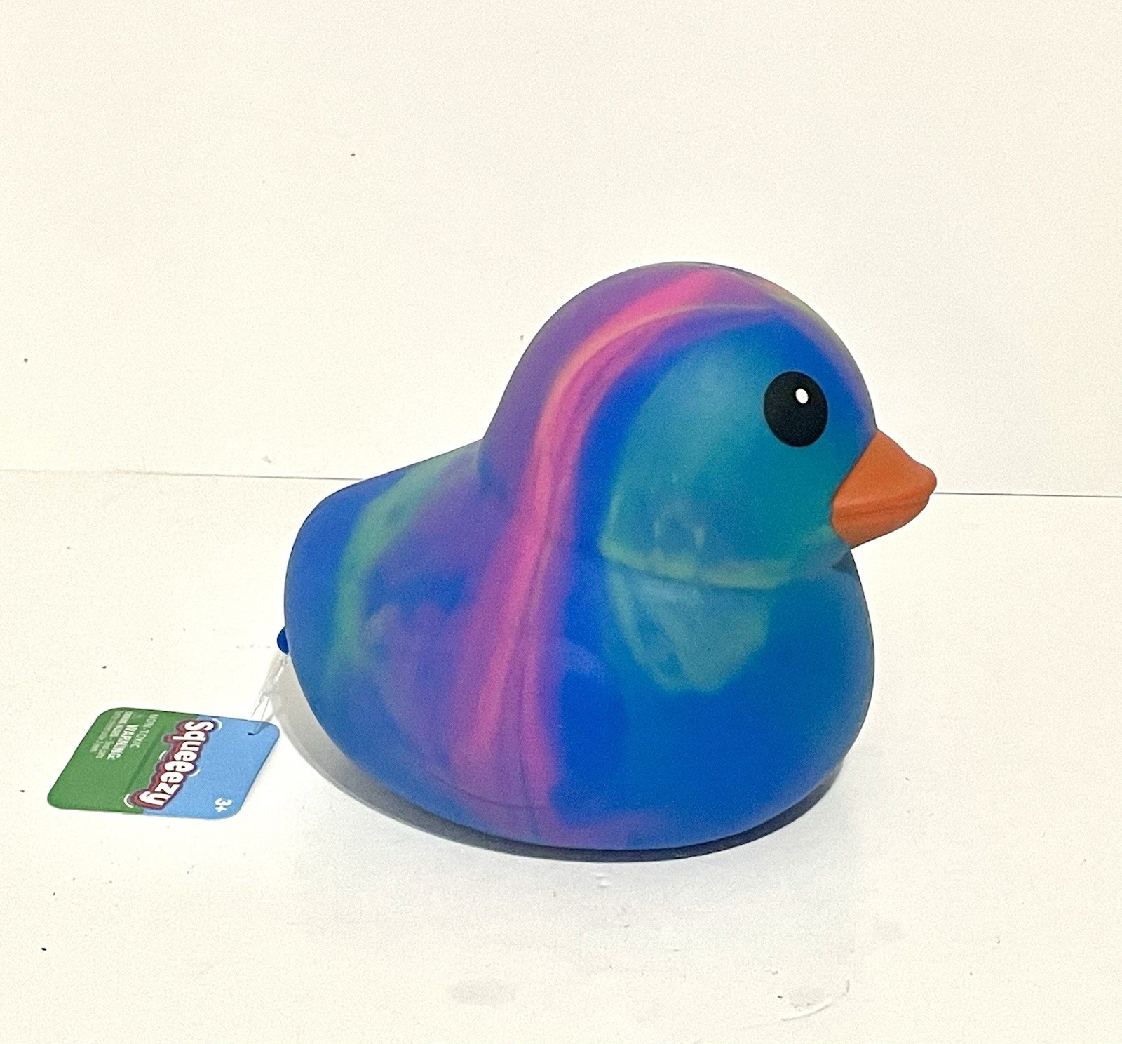 Sunny Days Jumbo Squeezy Duck – Tie-Dye Blue Squishy Stress Relief Toy – New