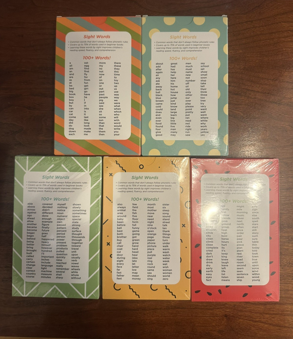 Pre-K Thru 3rd Sight Words /Phonics Cards Box Set Think Tank Scholar -Homeschool