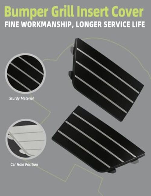 Front Lower Bumper Grill Grille Insert Cover Bumper Grille Cover(Pair)