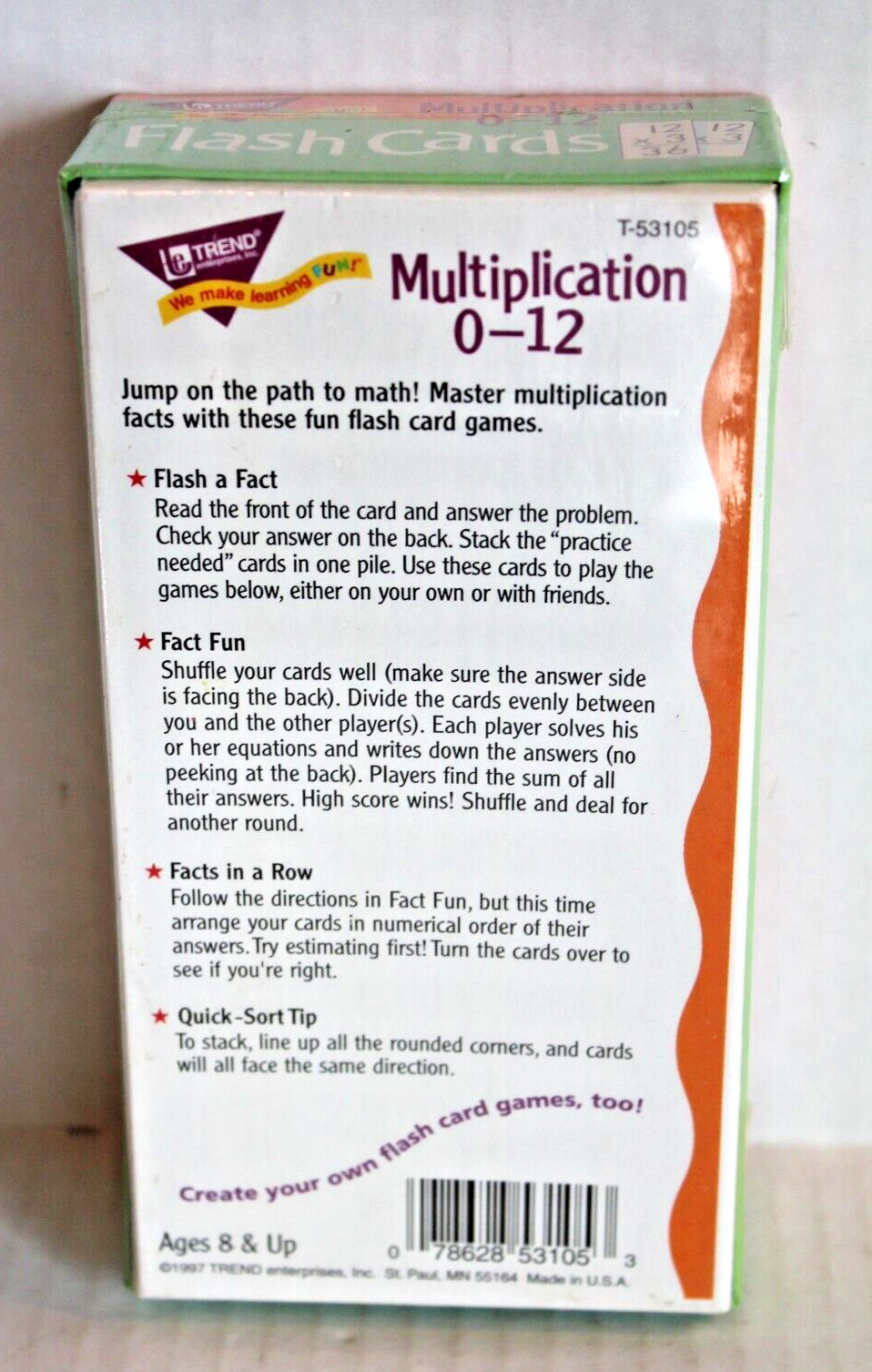 Trend Multiplication Flash Cards Self-Checking Design Math Facts 0-12 NEW