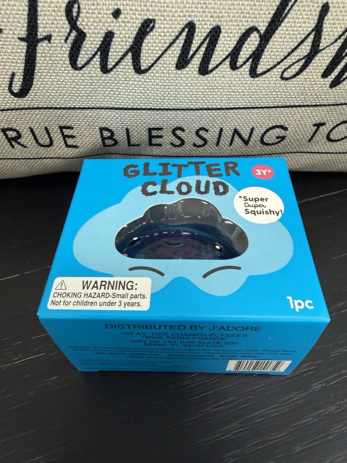 NEW J’Adore Glitter Cloud Super Duper Squishy Tactile Squeeze Toy BLUE