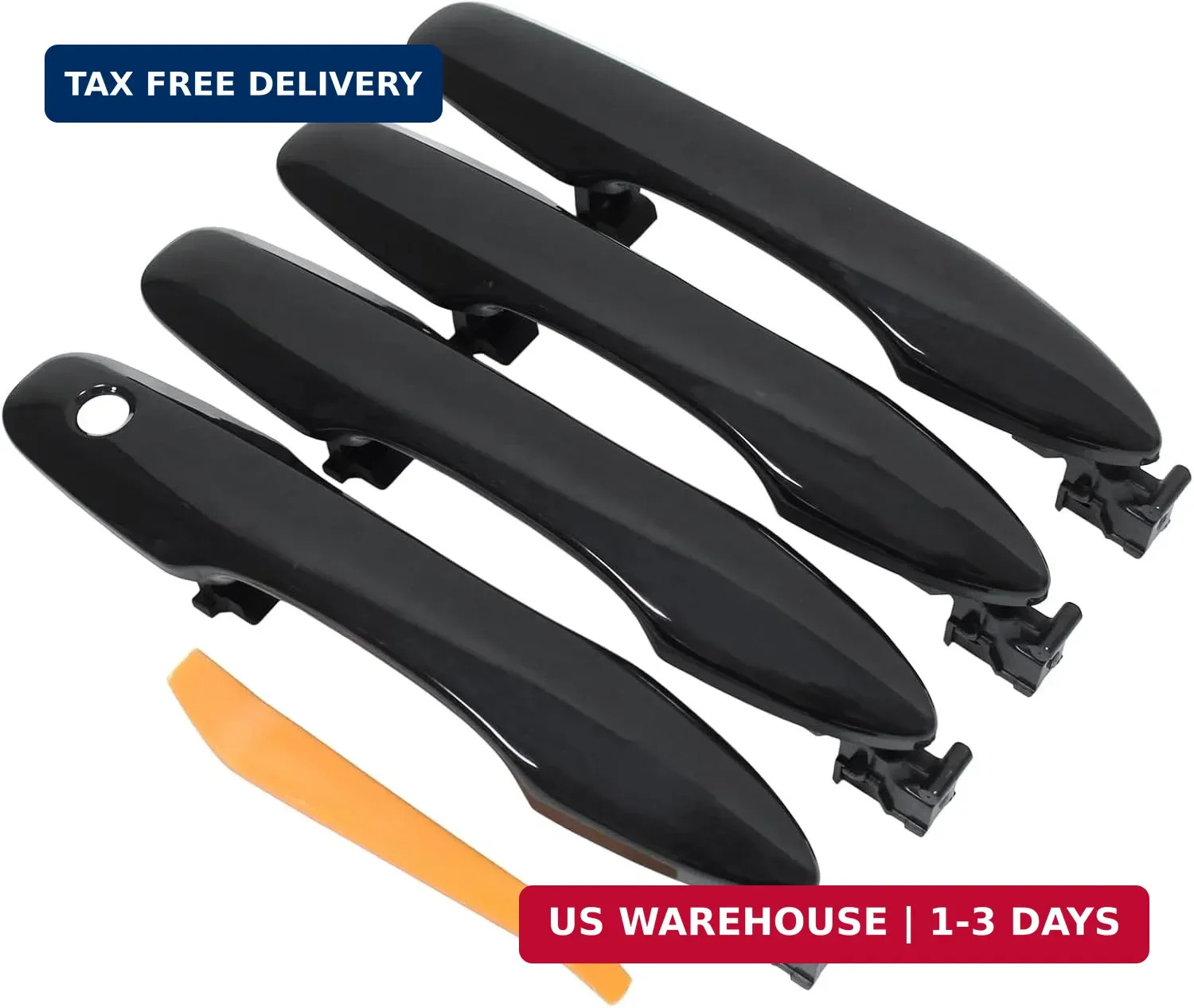 MOTOKU Front and Rear Exterior Door Handle Black for Toyota Camry 2018-2024 Coro