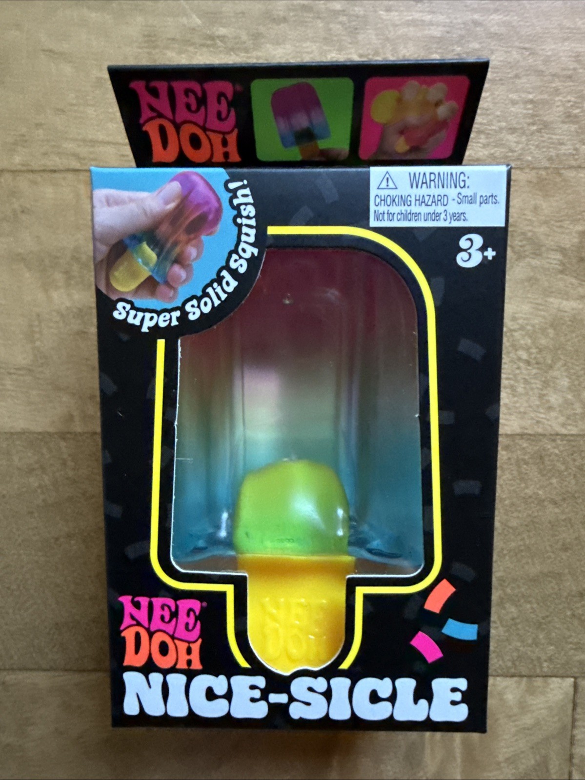 AUTHENTIC Nee Doh Nice-Sicle Popsicle Blue/Pink/Yellow-Clear Multicolor New