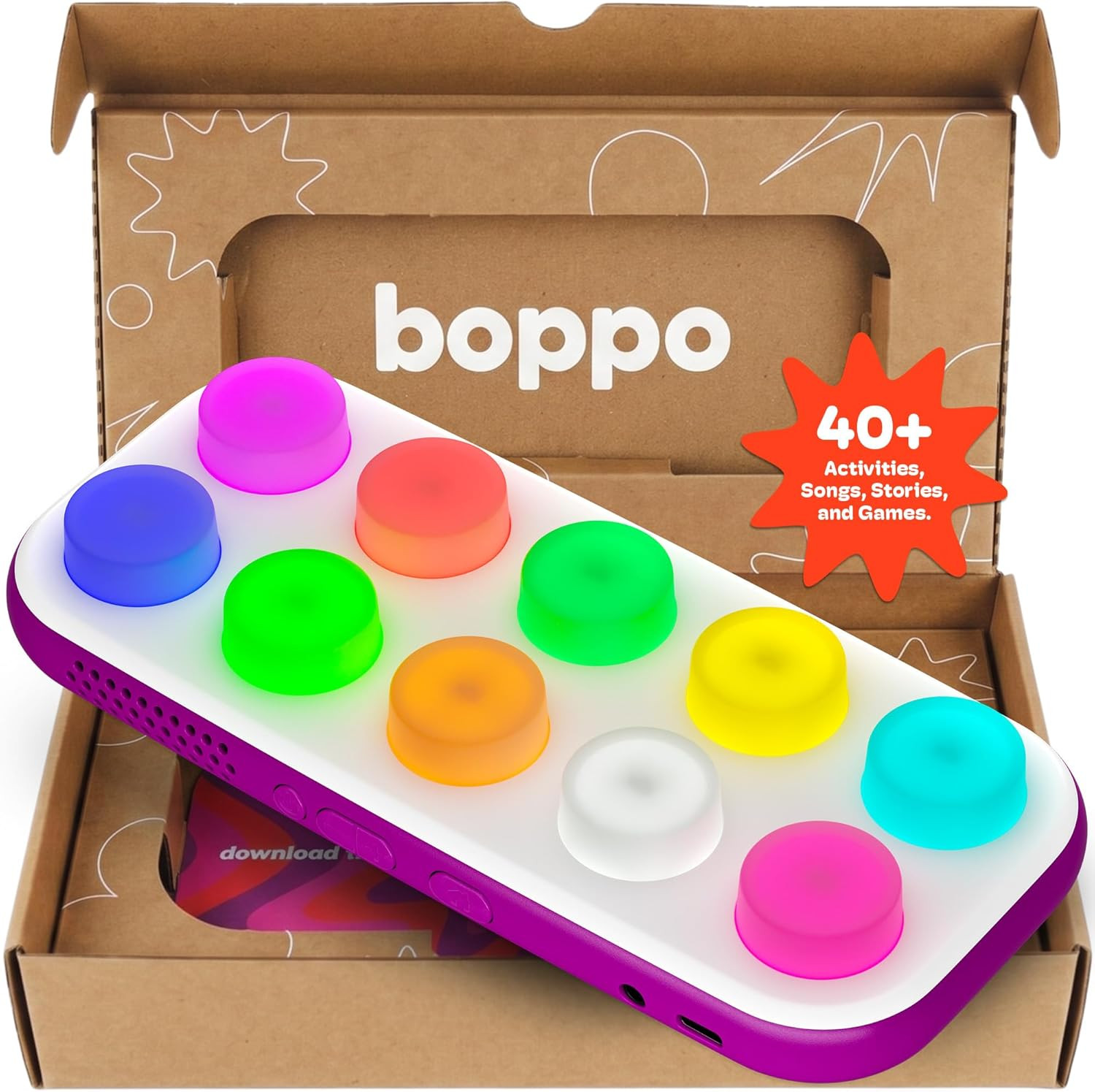 Boppo Screen-Free Learning Tablet for Kids – Interactive Handheld Games – Educat