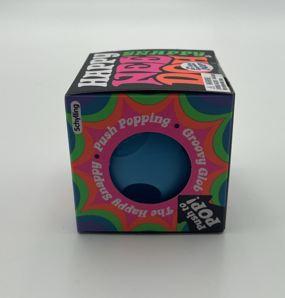 Schylling NeeDoh BLUE Happy Snappy Stress Ball RARE Nee Doh NEW & AUTHENTIC
