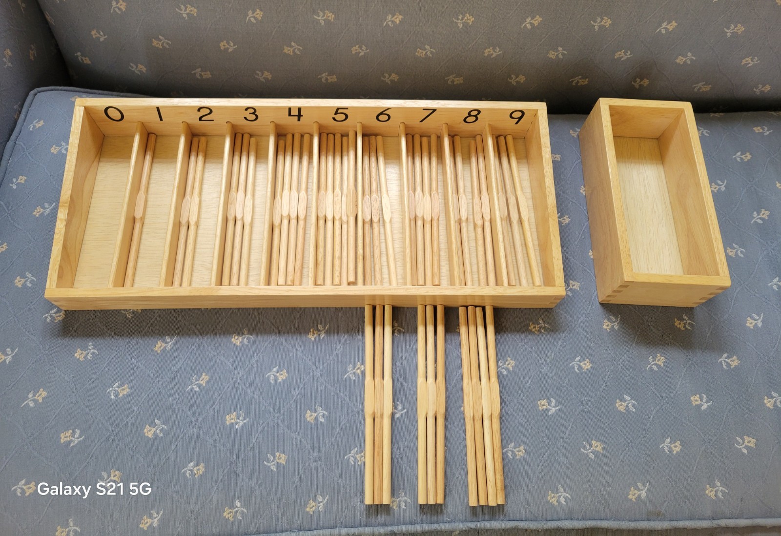 Montessori Numbered Spindle Box 1-9 with 39 Spindles #Math# Educational Tool