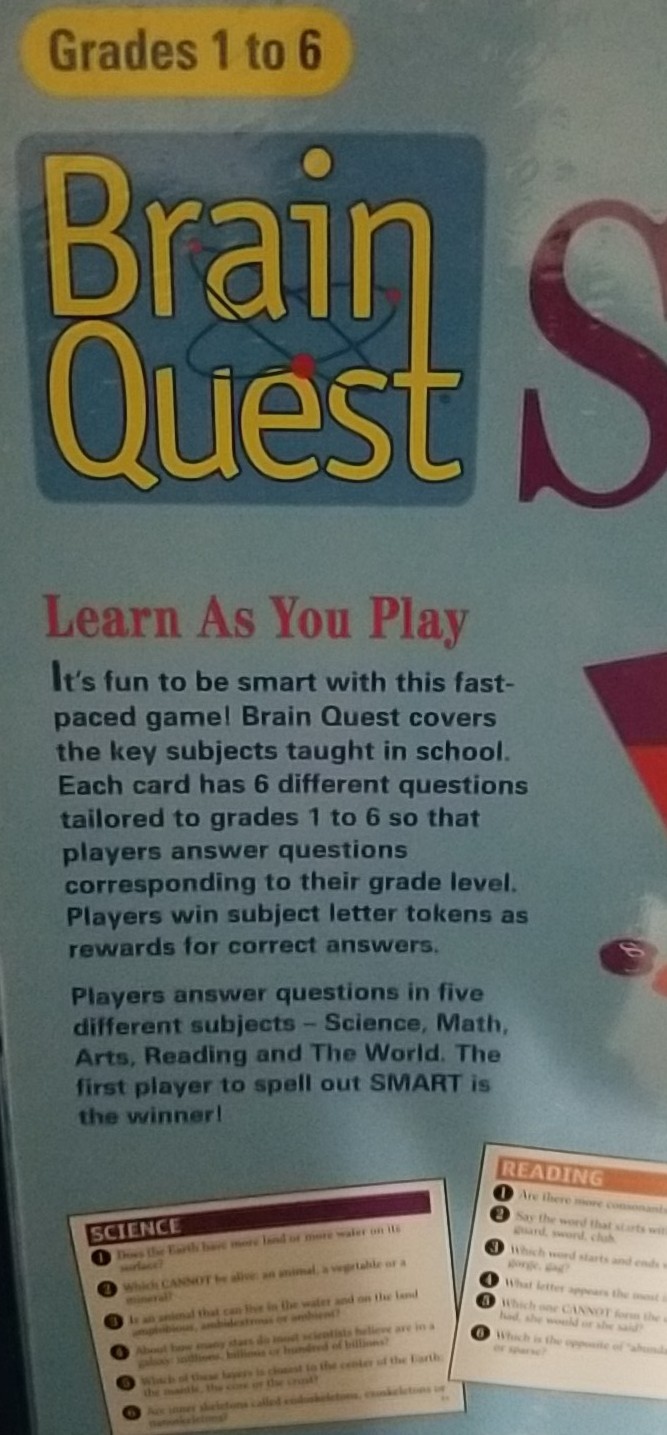 NEW: University Games Brain Quest “Smart!” Game: for Grades 1-6