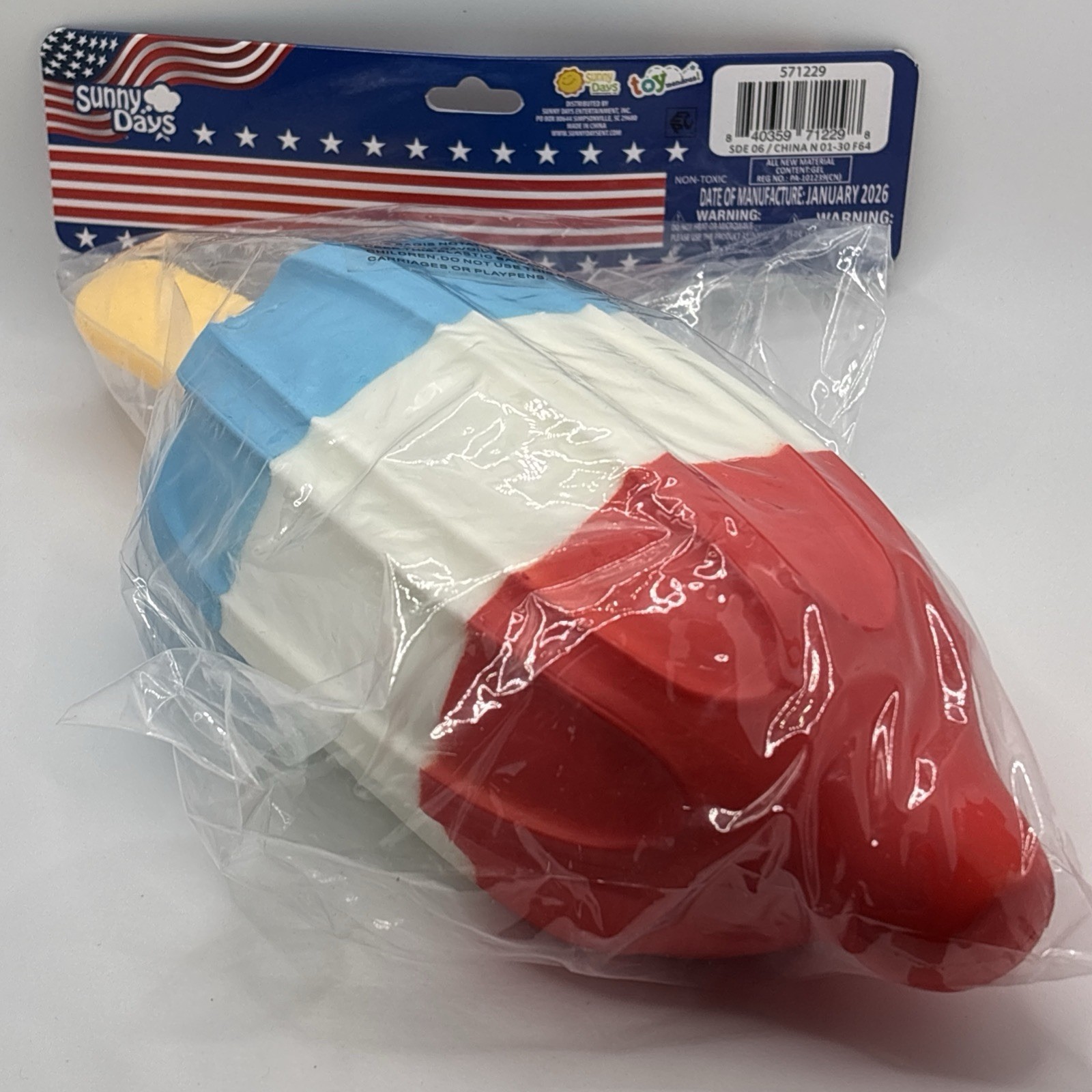 Sunny Days SQUEEZY Squish Popsicle Toy JUMBO Stress Ball RARE Brand NEW In Bag