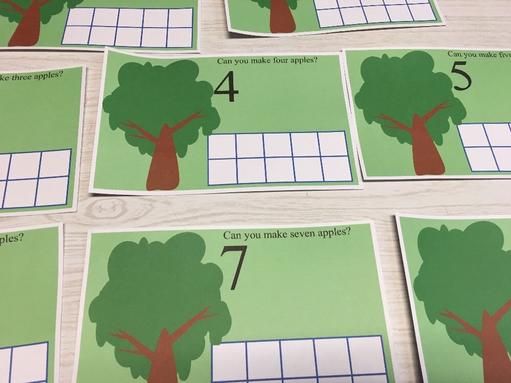Apple Tree Count – Dry Erase – Laminated Activity Set – Teaching Supplies