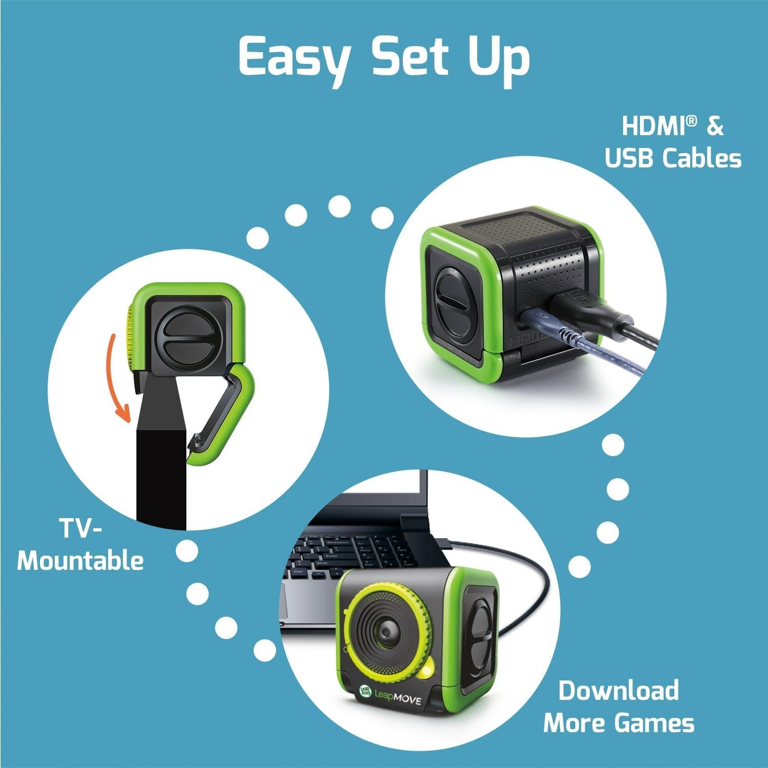 Open Box LeapFrog LeapMove Console Motion-Based Learning 25 Preload Games