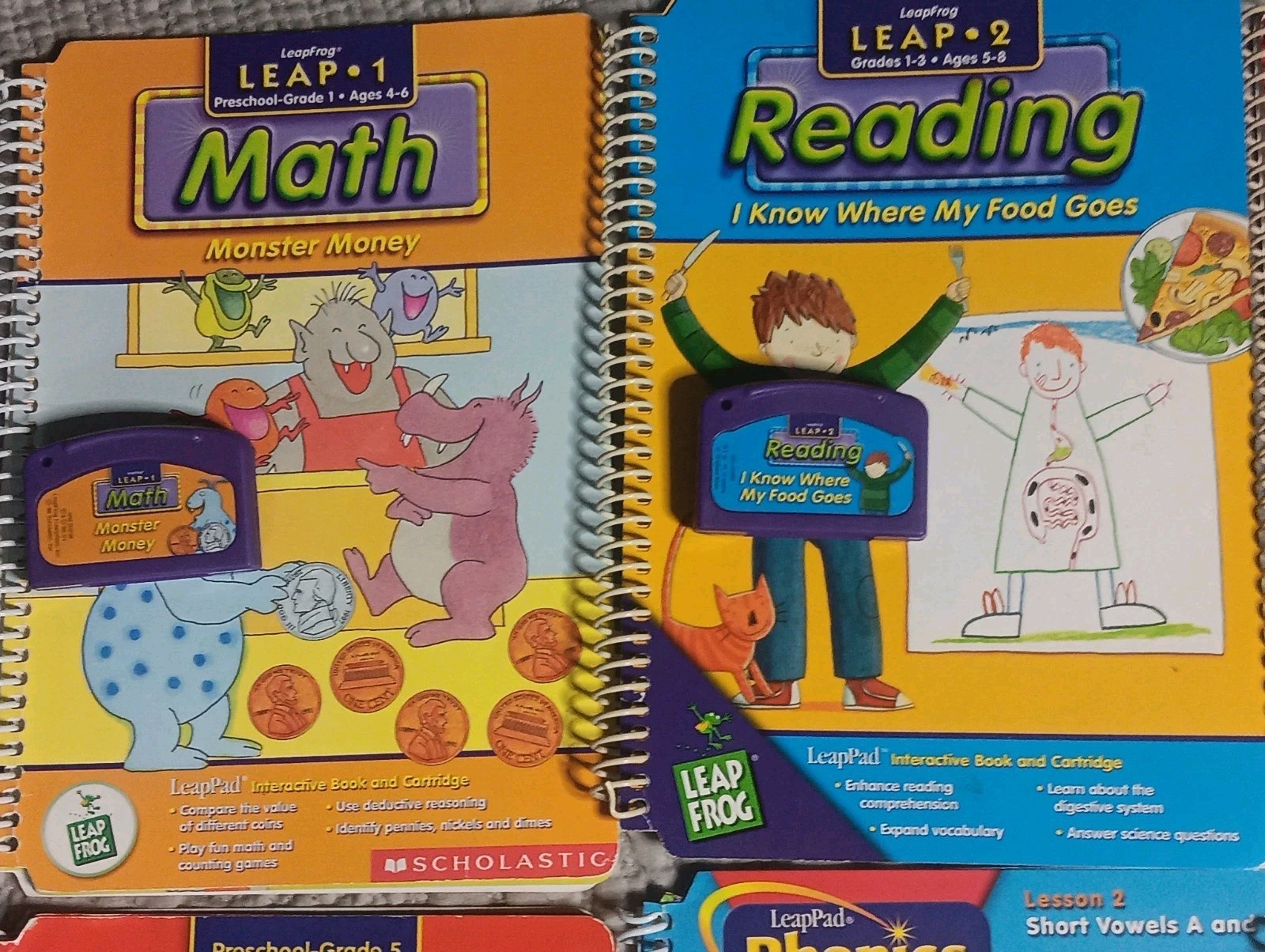leapfrog leappad books Lot Of 6 Books And 6 Cartridges Clean Working Condition