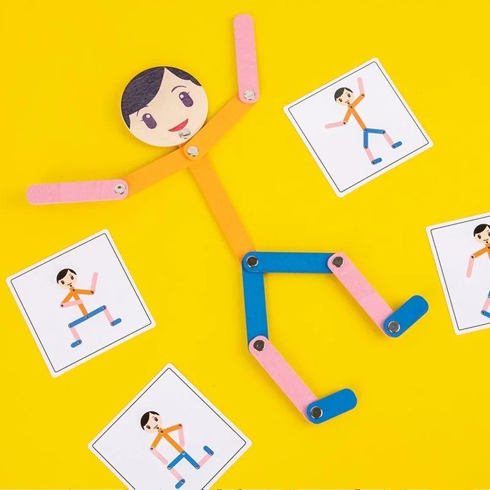 Sport Wooden Man Material DIY Puzzle Toys Boards Educational Game