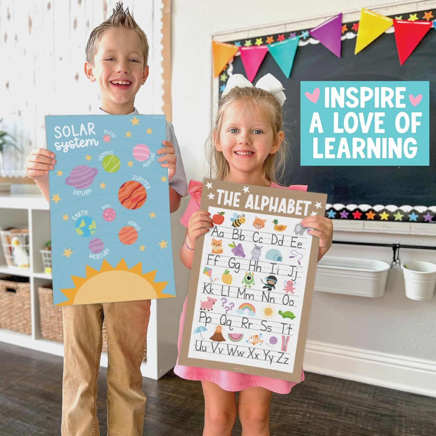 16 Educational Posters for Classroom Must Haves – Laminated Pre-K Posters for To