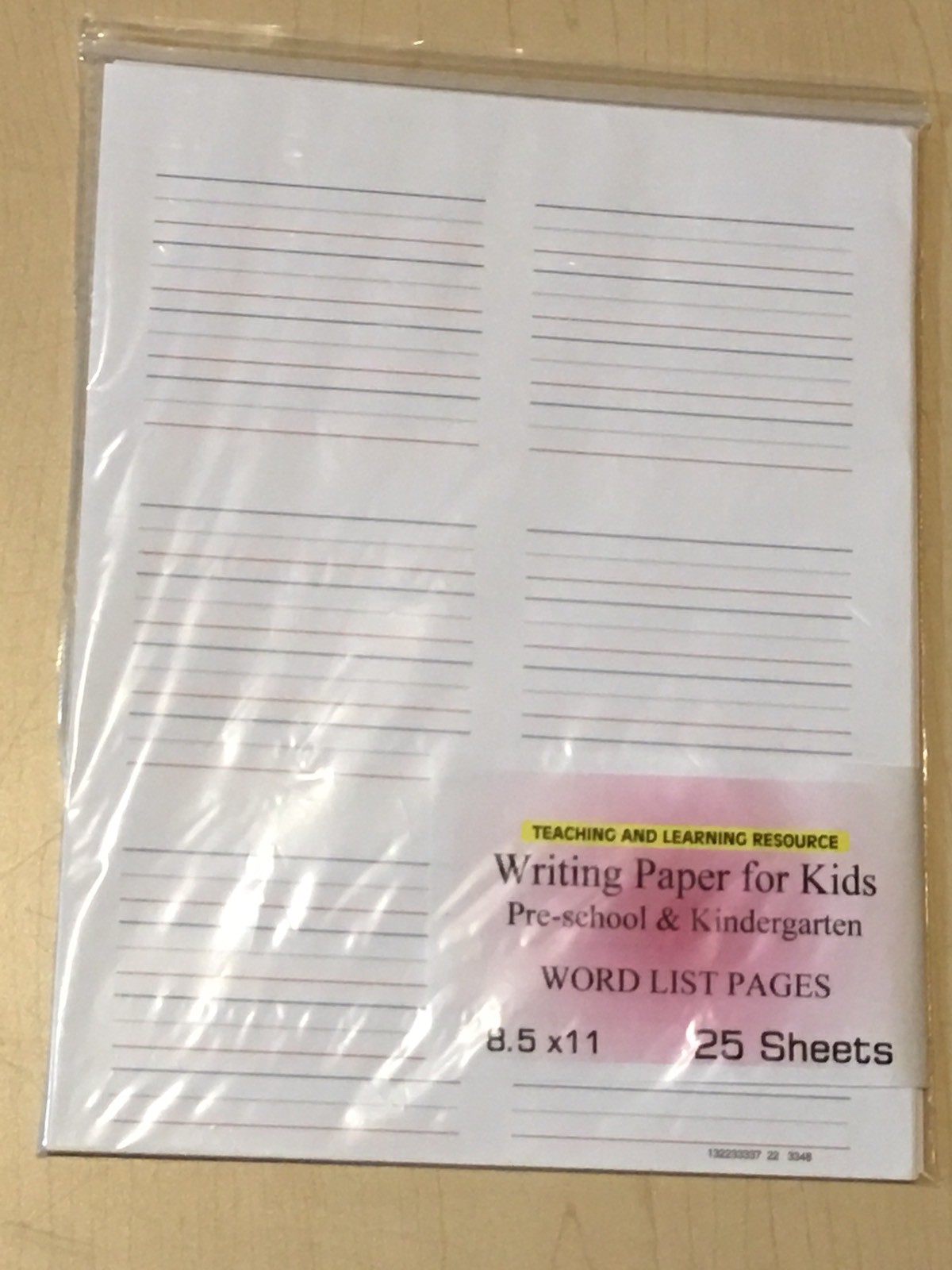 Writing Paper for Kids – Word List Pages – 11X 8.5 in, 20 lb, 25 sheets