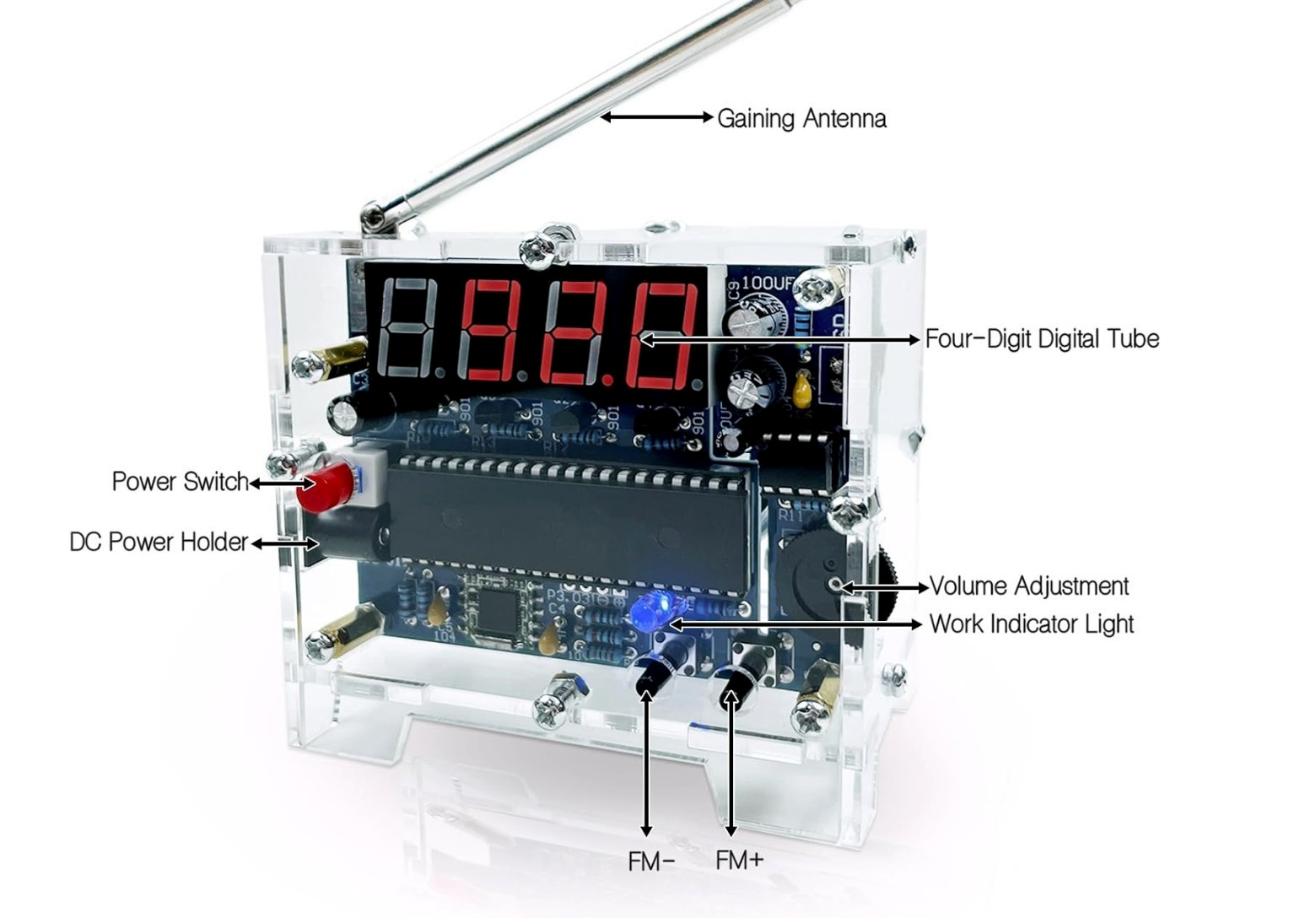 DIY FM Radio Kit, Practice soldering kit, unassembled. Fast shipping from USA.