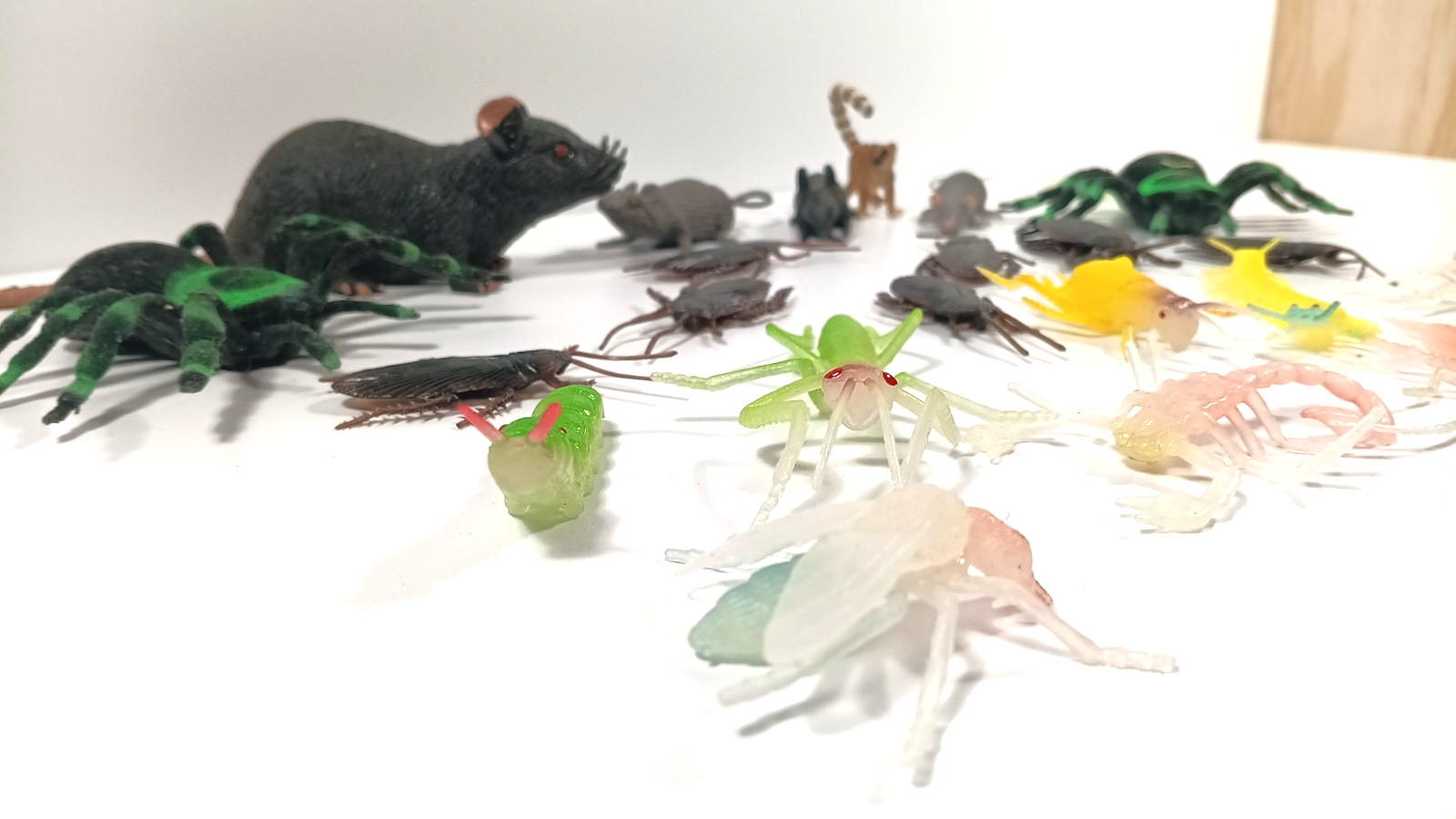 Lot of Rubber Plastic Creepy Bugs Insects Ants Flies Spider Roach Rats Toys