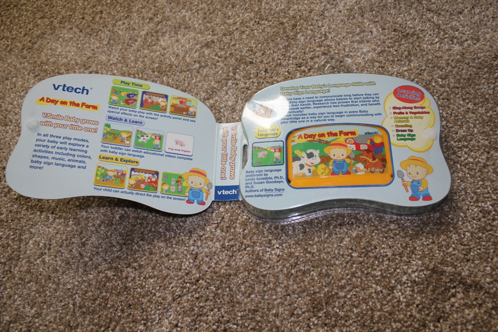 V. Smile Baby System Vtech A Day on the Farm Game Cartridge Infant Learning NEW
