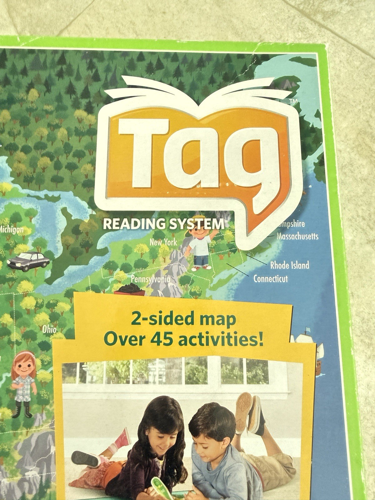 Leap Frog Tag Interactive United States Map 2-Sided Jumbo 35″ x 20″ Used