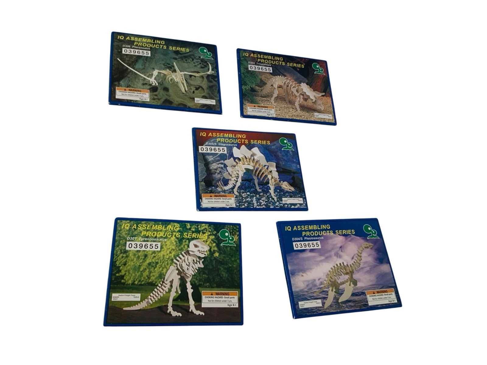 Lot 5 IQ Assembling Dinosaur Wood Model Kits Sealed T-Rex Triceratops Sealed