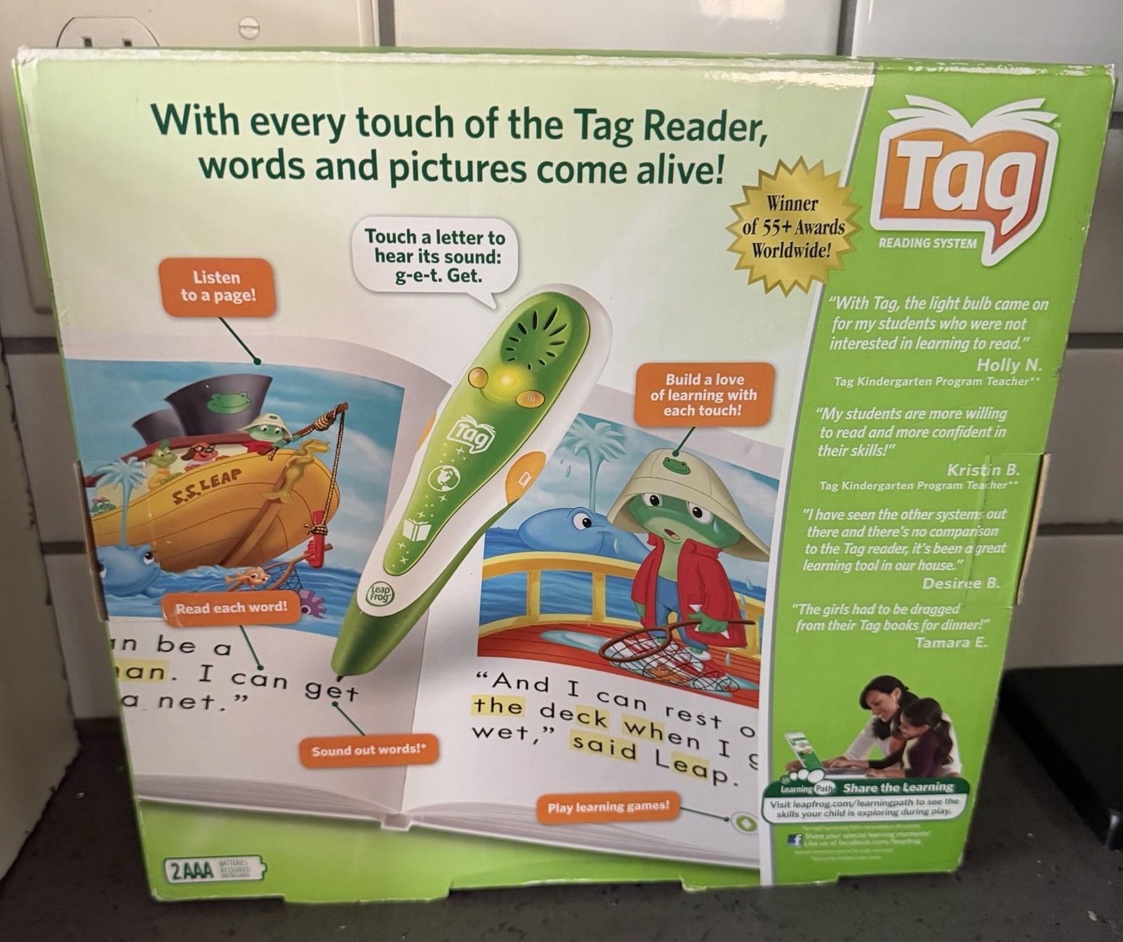 New Leap Frog Tag Reading System Activity Book & Handheld Device Learn To Read