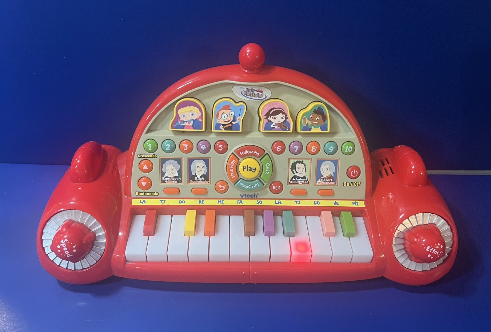 VTech Little Einsteins Rocket Musical Piano Works Great**Missing Battery Cover**