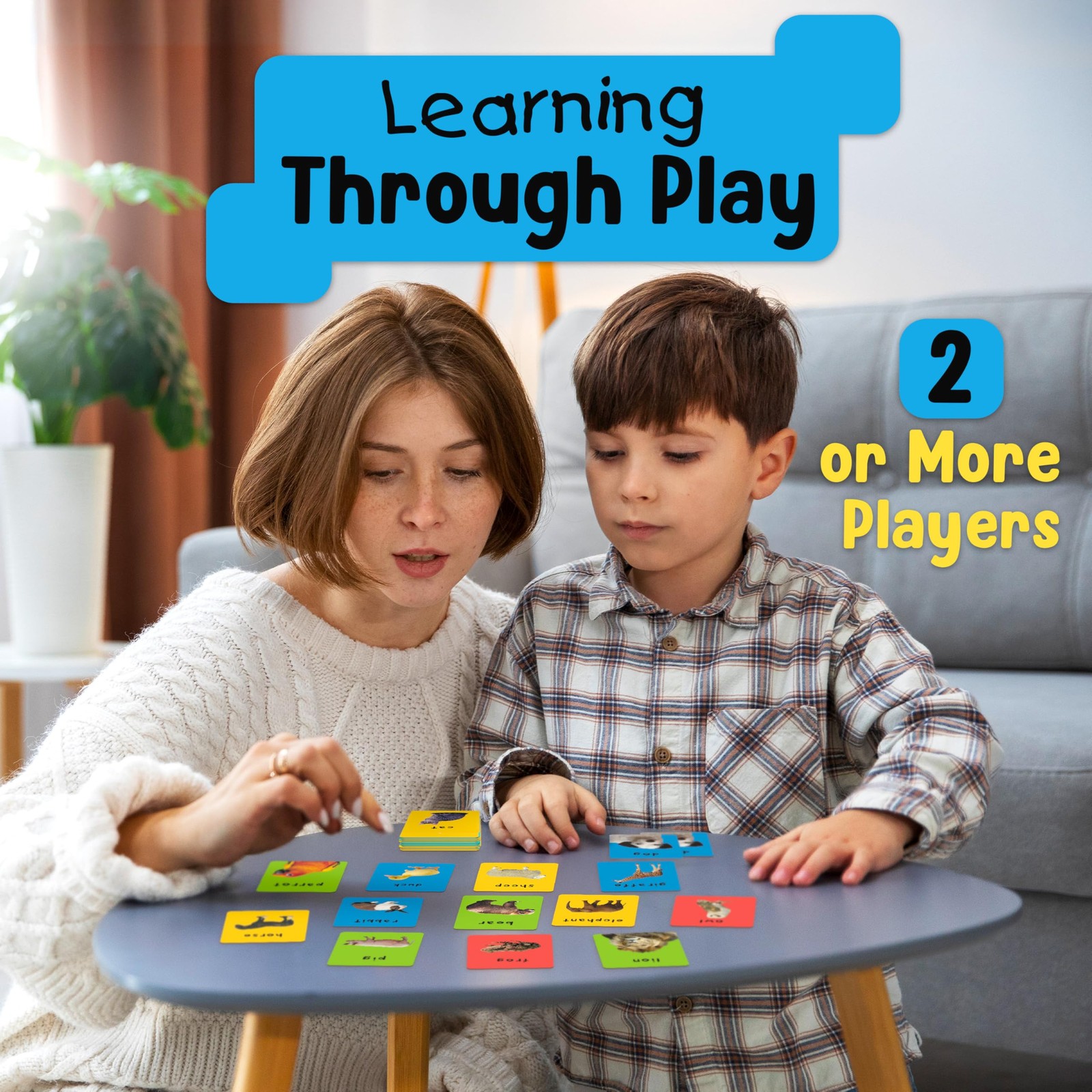 First 100 Animals Matching Card Game Preschool Learning Memory Game Kids