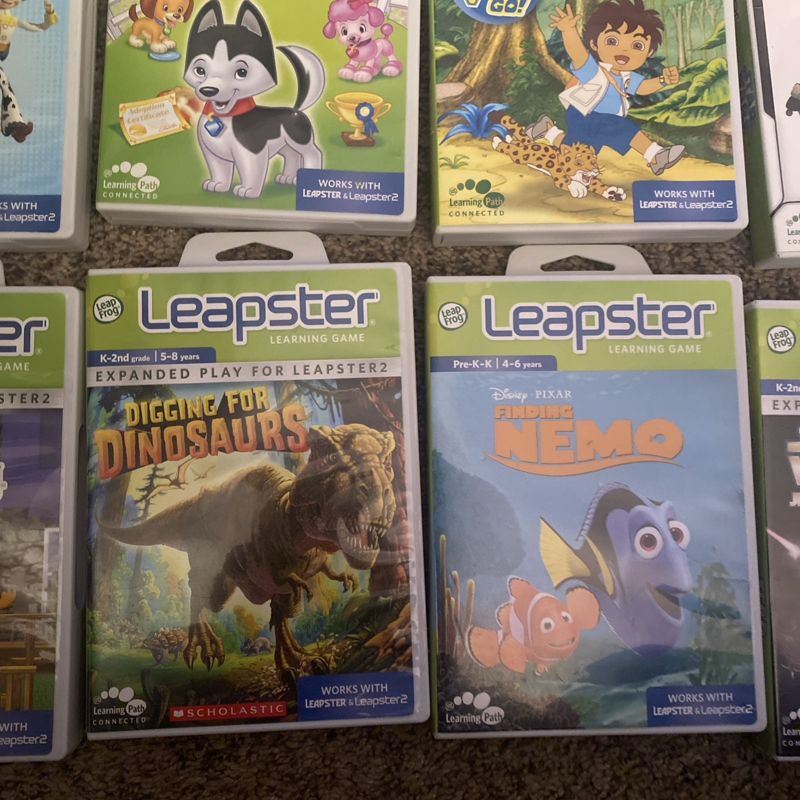 Leap Frog Leapster 2 Handheld Game, With 9 Games, Pre-Owned No Power Cord Works
