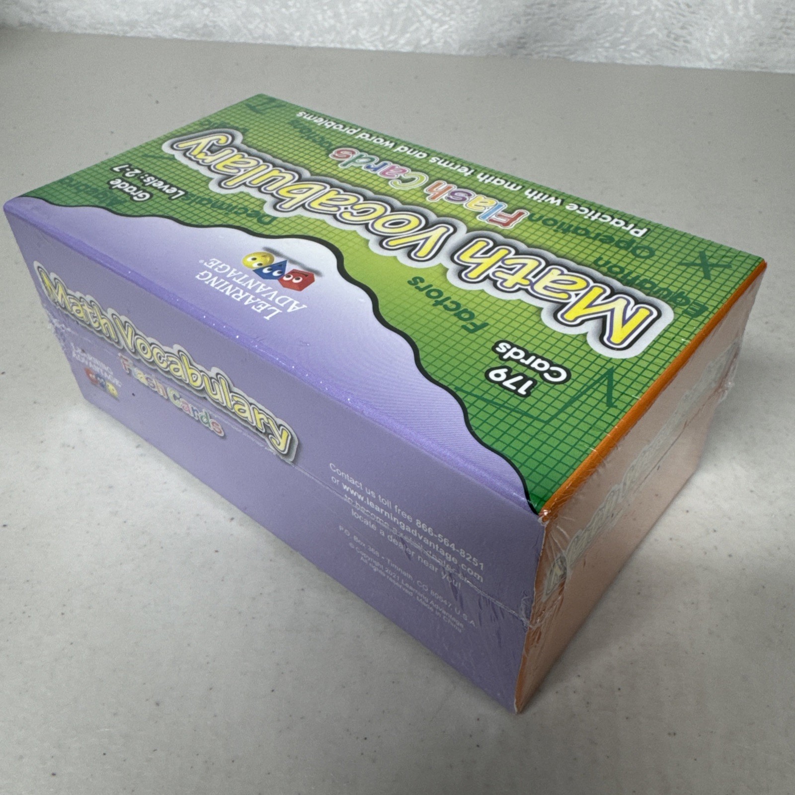 8612 Math Vocabulary Flash Cards Learning Advantage Grades 2-7 New Sealed US5