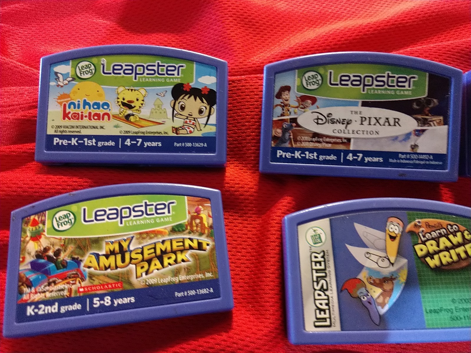 Lot of 10 LeapFrog Leapster Assorted Learning Game Cartridges – Ages 4-8+