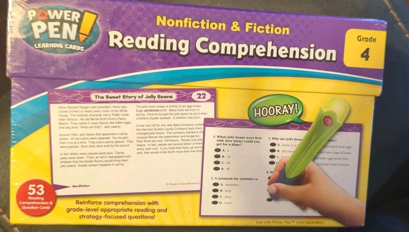 Power Pen Learning Cards Nonfiction & Fiction Reading Comprehension 3rd Grade