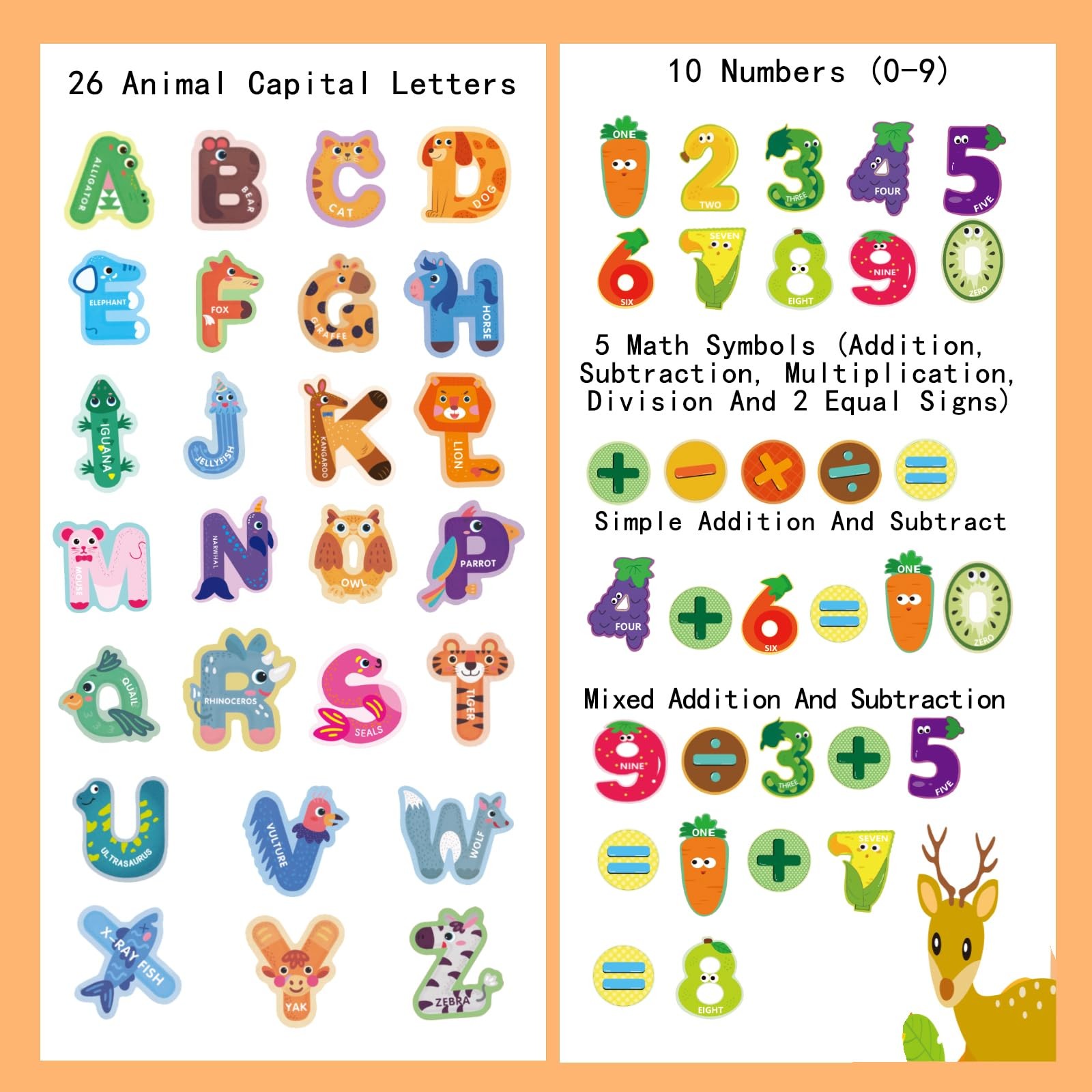52PCS Magnetic Letters and Numbers Large Fridge Magnets Large, Multi Color