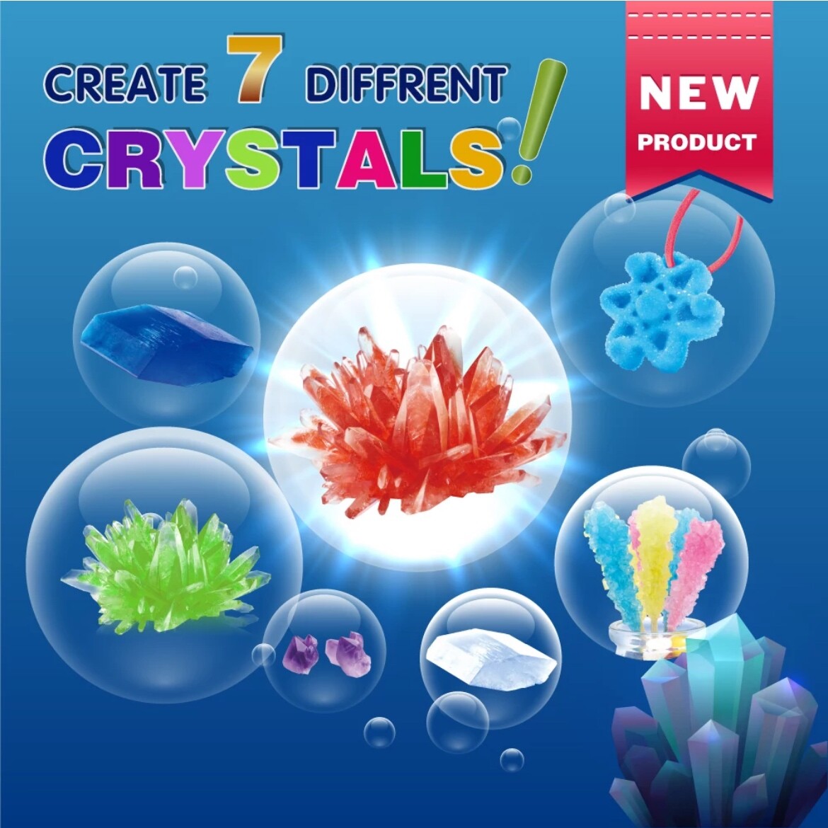 BIG BANG SCIENCE Kids Multicolor Crystal Growing Kit Birthday Christmas Gift