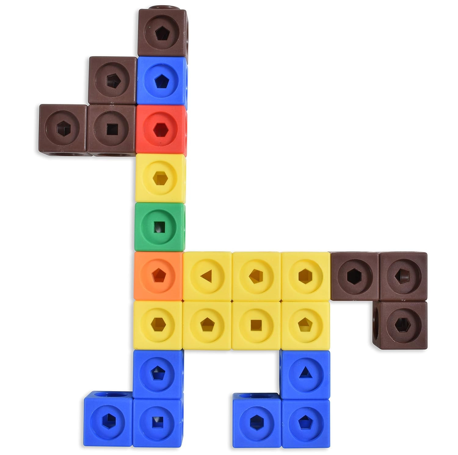 Edxeducation Math Cubes | Set of 100 Counting Blocks with 5 Shapes | Math Manipu