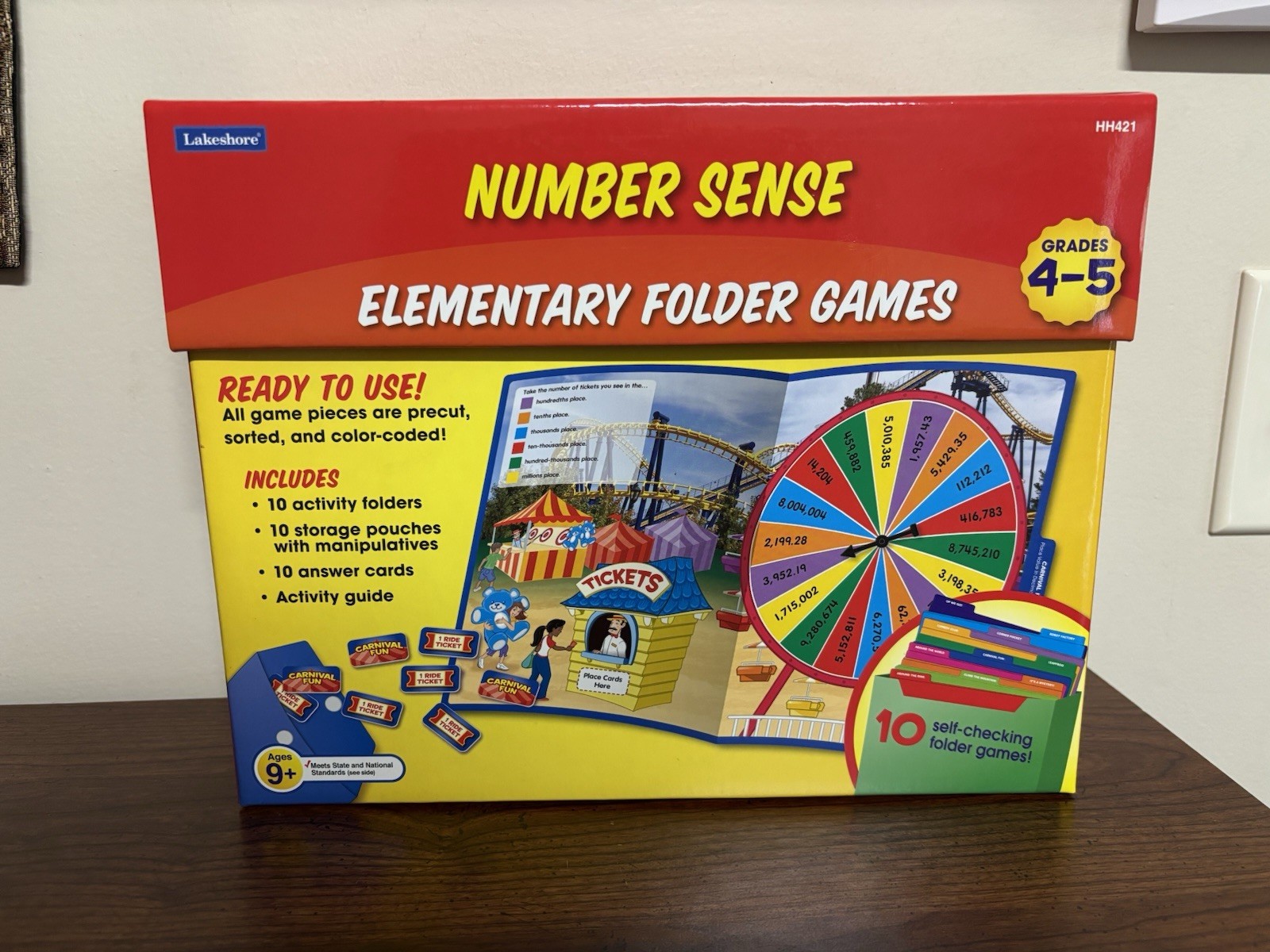 Lakeshore NUMBER SENSE ELEMENTARY FOLDER GAMES Grades 4-5 Homeschool/Class ~New~