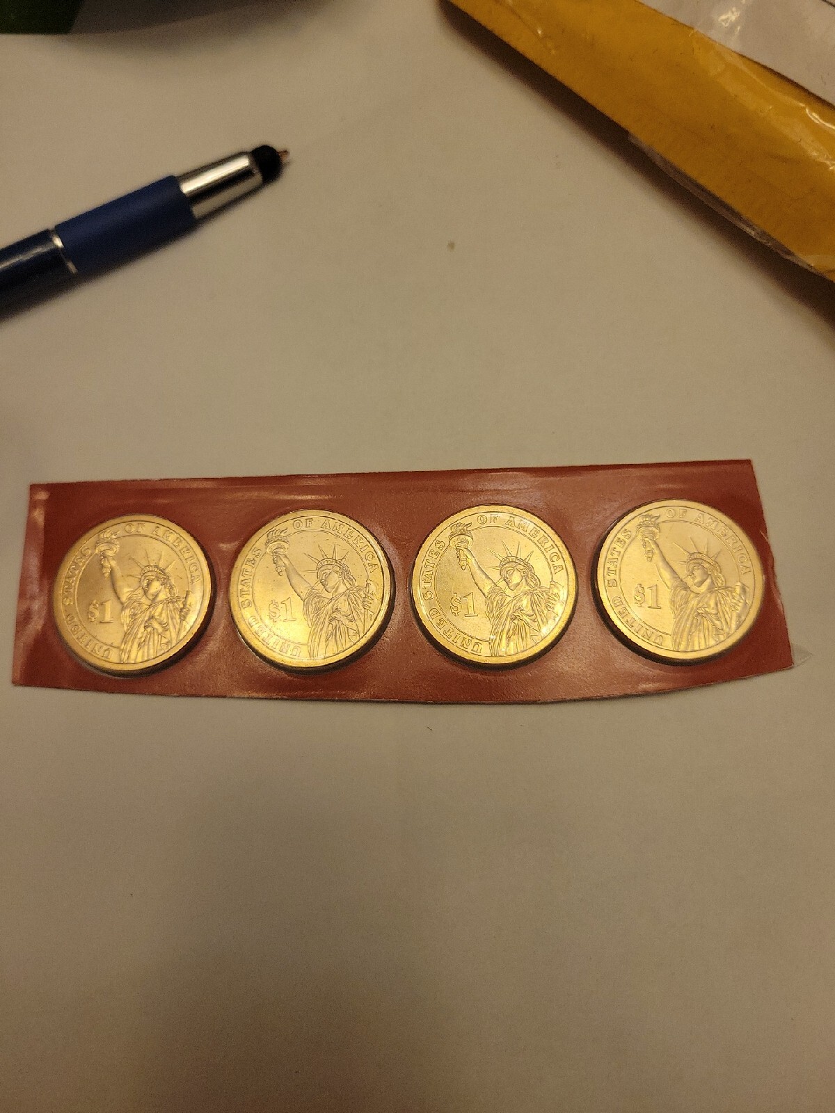 Four Presidents “Golden” Dollars Collectible Official Coin President P & D