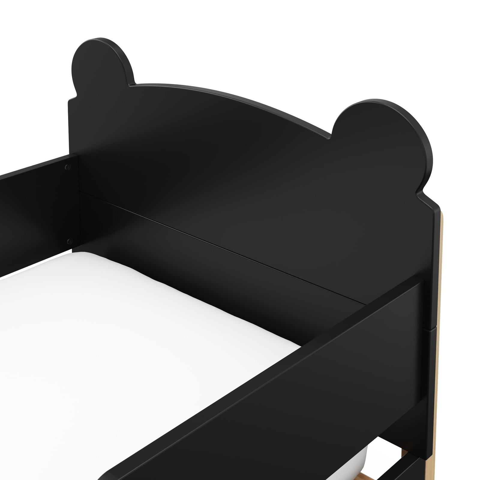 Storkcraft Teddy Bear Toddler Bed Black Driftwood – Greenguard Gold Certified