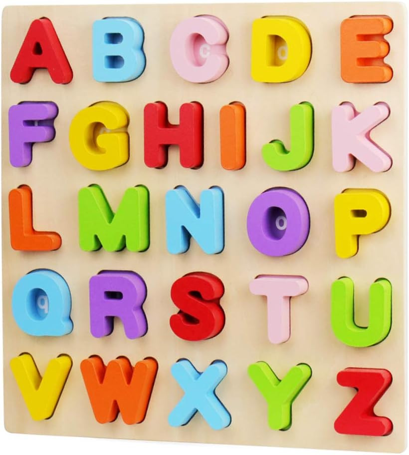 Alphabet Puzzle WOOD CITY ABC Letter Puzzles for Toddlers1 2 3 Years Old Educa