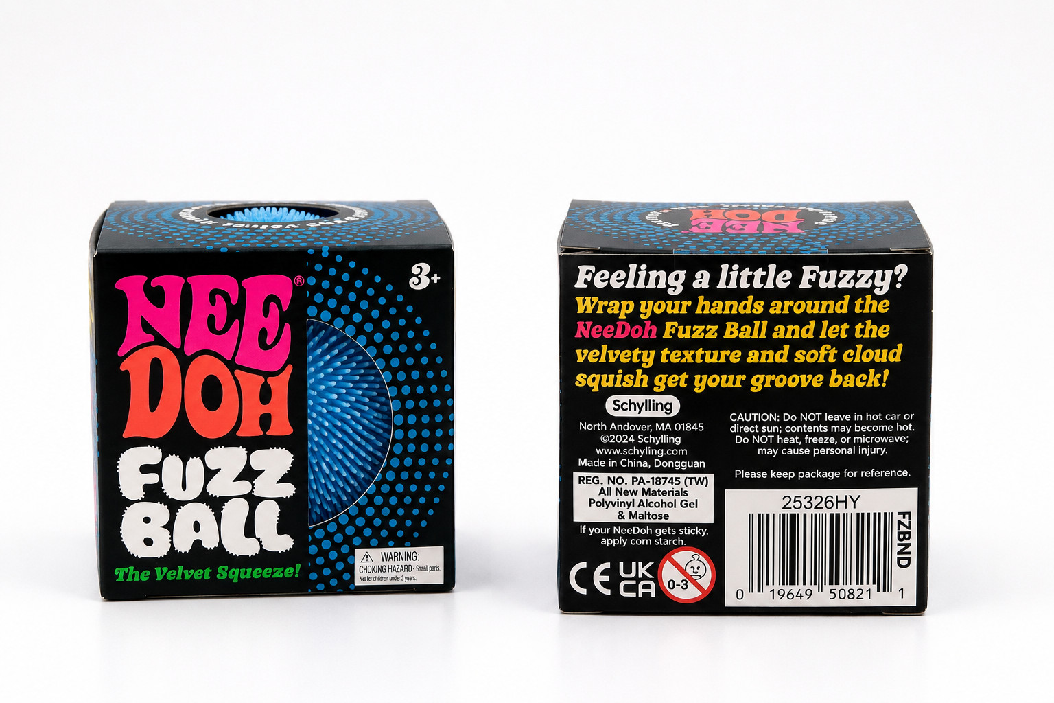 Nee Doh Fuzz Ball The Velvet Squeeze Blue – Sensory Stress Reliever Toy