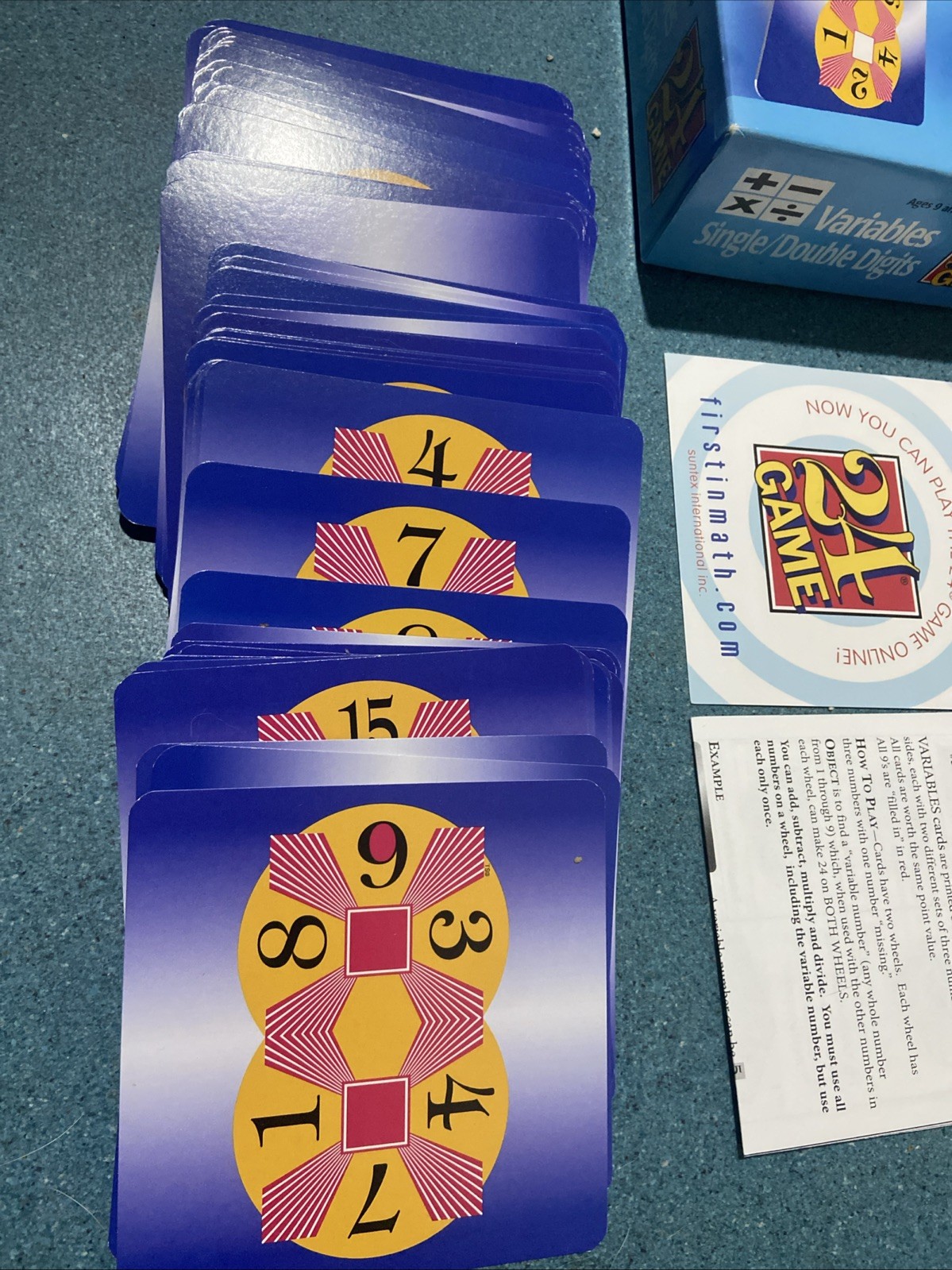 24 Game Variables Single/Double Digits Card Math Game 96 Cards 100% Complete!