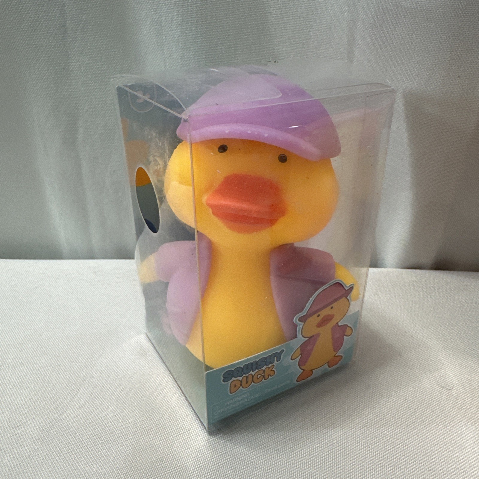 Set of 3 Squishy Duck Sensory Toys Pink -Blue Purple Hat and Jacket Vital TikTok