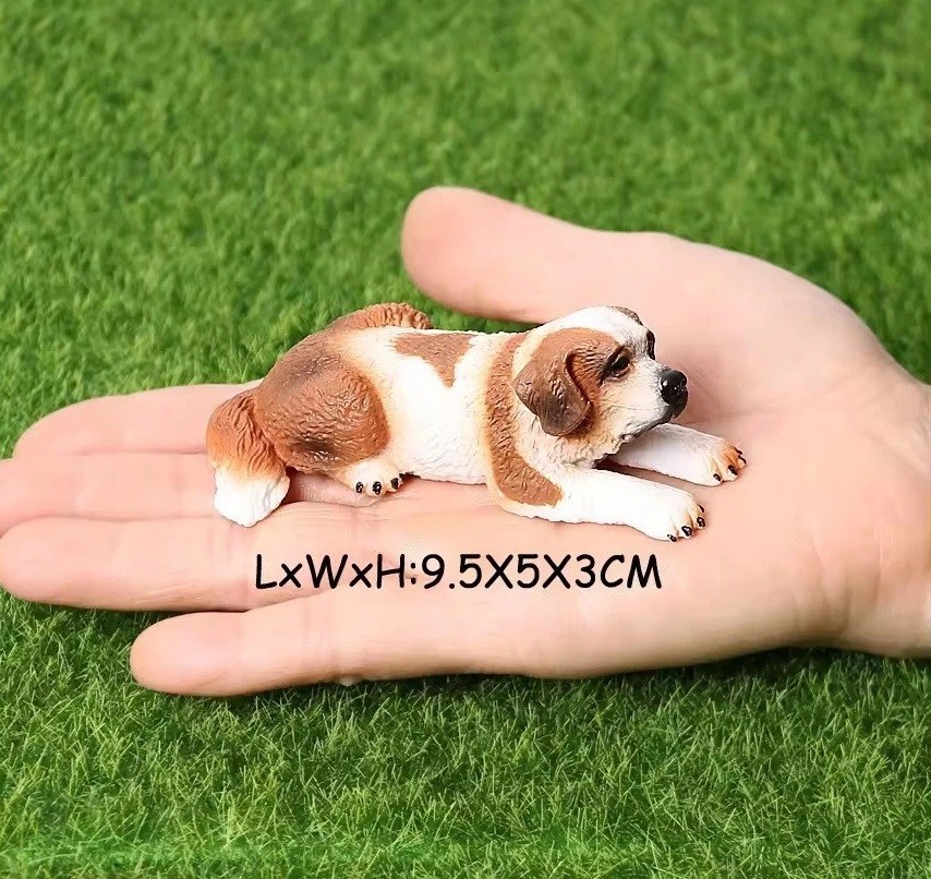 Saint Bernard Dog Wild Animal Figure Toy PVC Doll Small Figurine Birthday Gifts