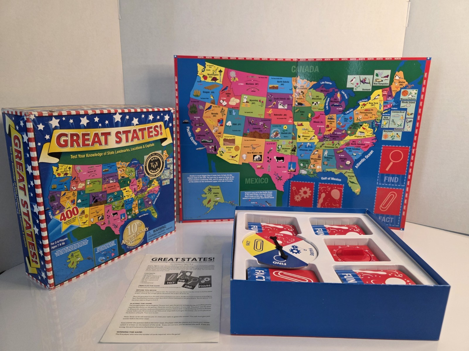 International Playthings LLC Great States! 10th Anniversary Geography Board Gam…