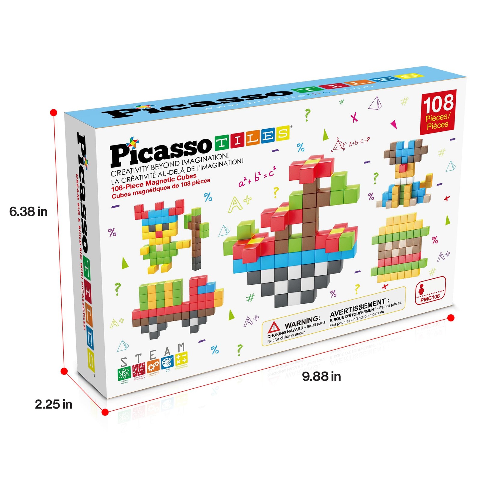 108pcs 1” Magnetic Puzzle Cubes Magnet Toys Preschool Large