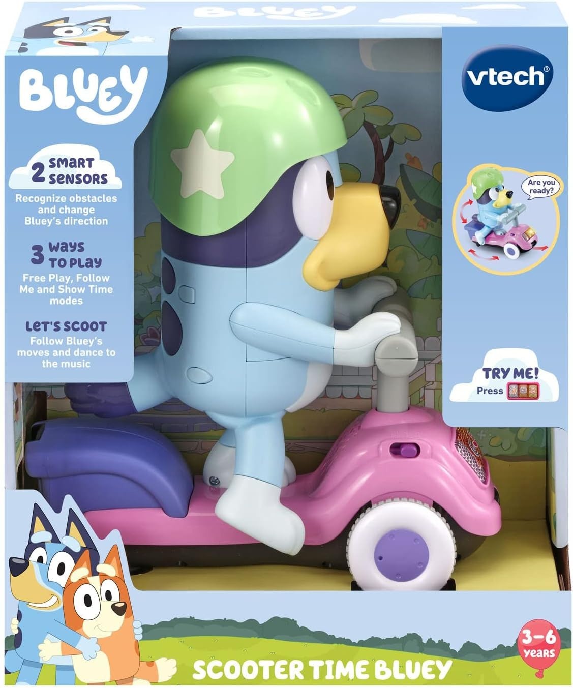 VTech Bluey Scooter Time Interactive Toy Lights Sounds Songs Games New Sealed
