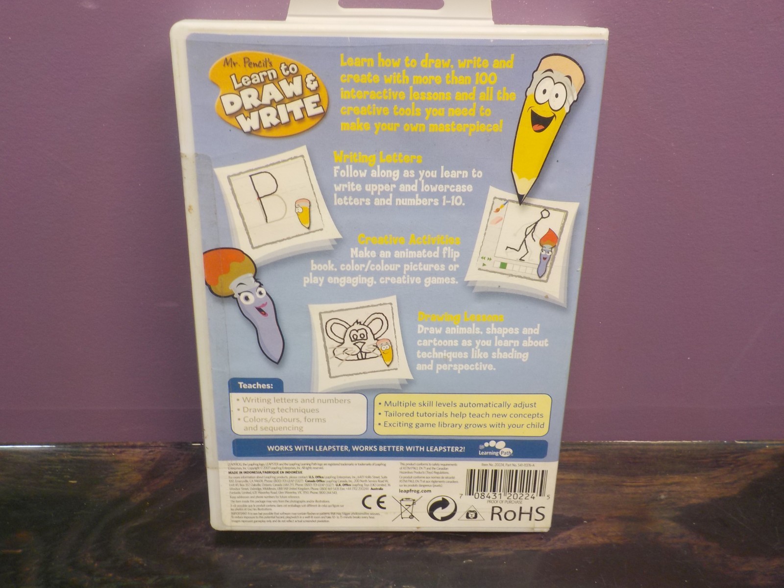 Leap Frog Leapster Mr Pencil’s Learn To Draw & Write 4-8 Years NEW