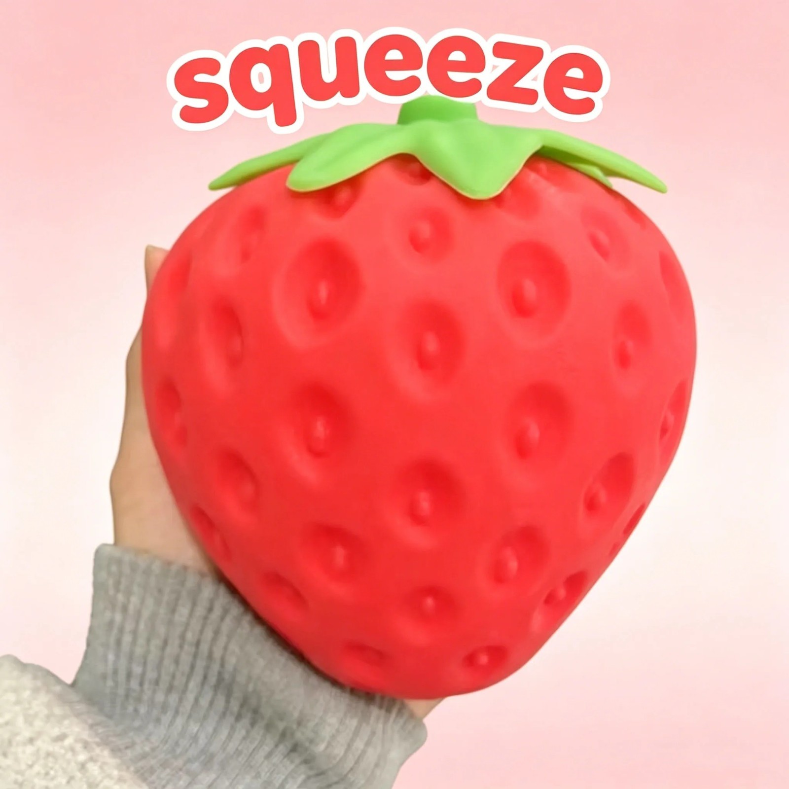 Sunny Days Jumbo Squeezy Strawberry Squishy Toy Stress Relief Sensory Fun